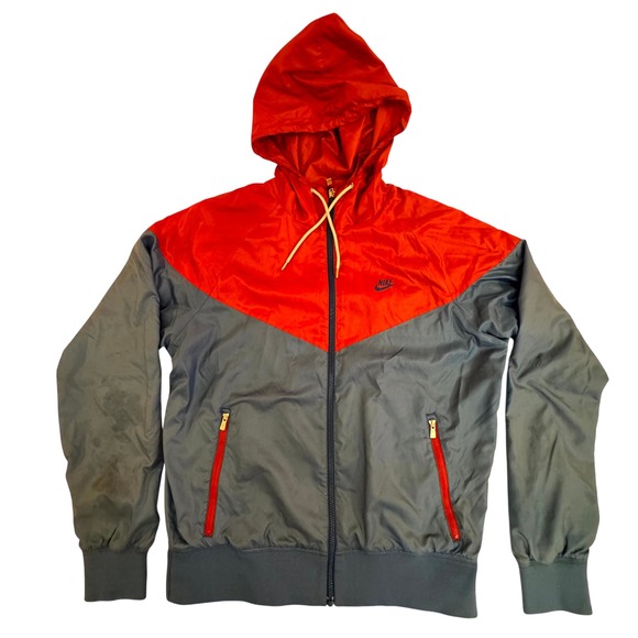 2012 Nike Windrunner Jacket Men's Medium Red Blue Hooded Full Zip 340869-435 - Picture 1 of 10